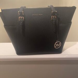 Michael Kors Large Leather Charlotte Saffiano Top Zip Tote